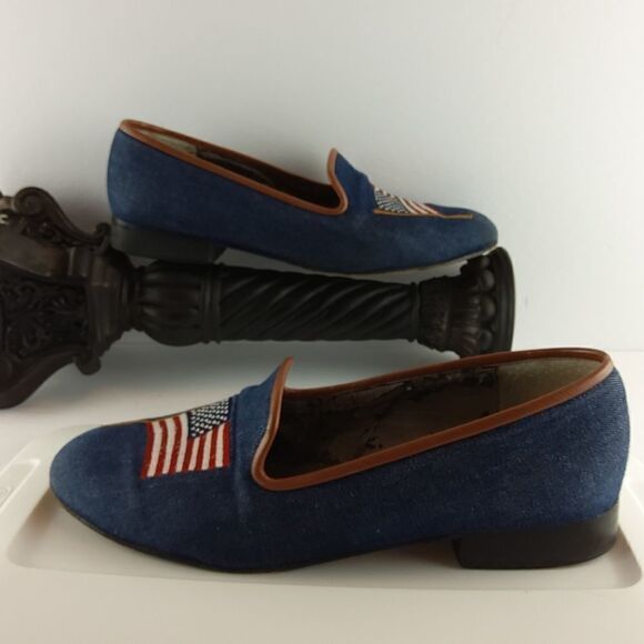 Ros Hommerson denim and leather flag loafers - Picture 3 of 17